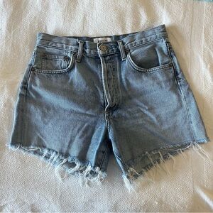 Agolde Reese Women's Mid Wash Denim Shorts 25